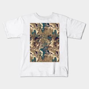 Quiet Coffee Shop Marble - Digital Paint Spill Kids T-Shirt